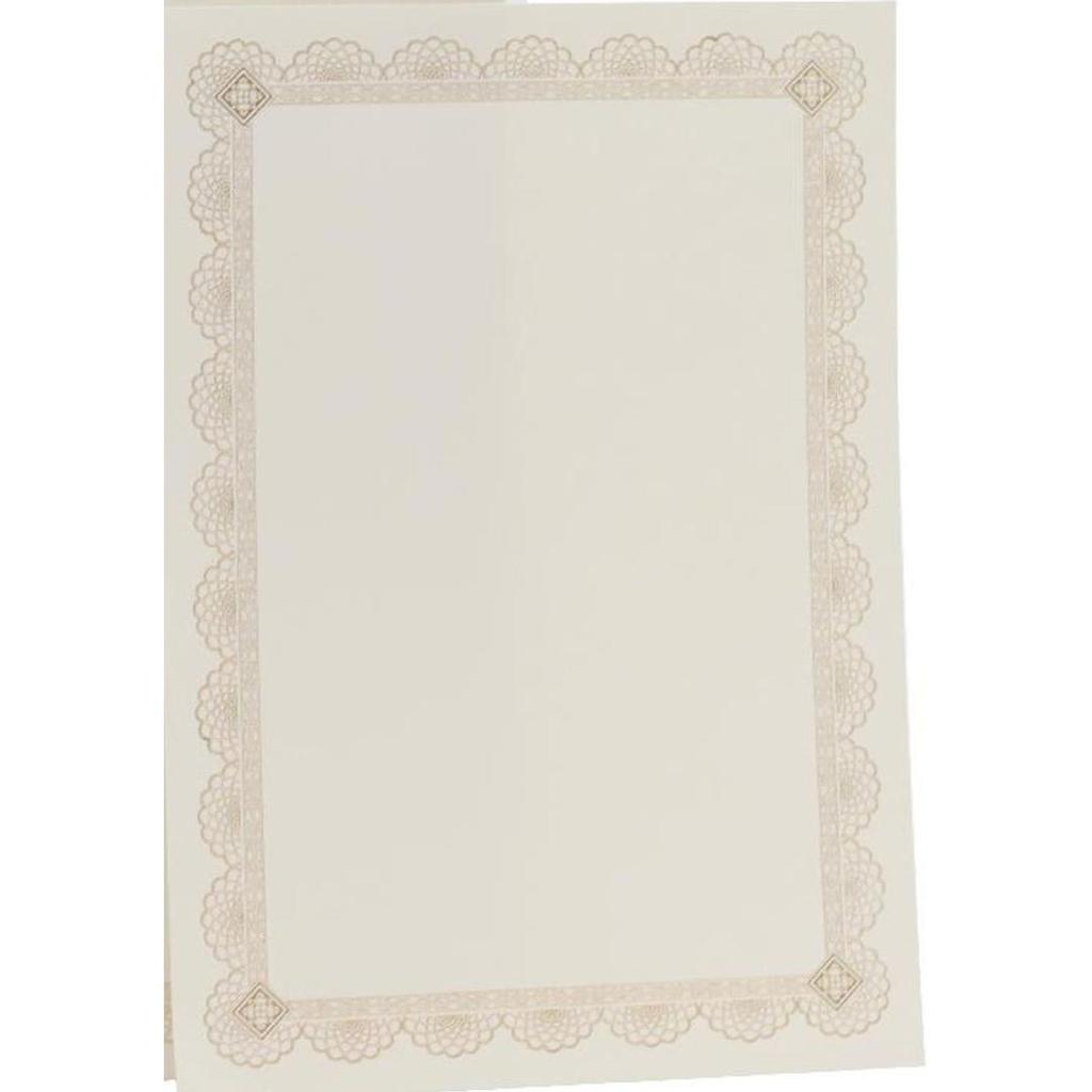 Certificate Paper Brief Card - Beige/Green