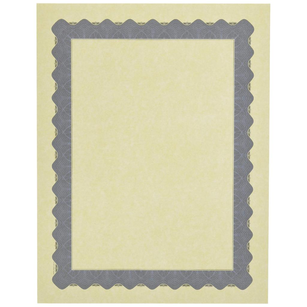 Certificate Paper Cream Color & Blue Border