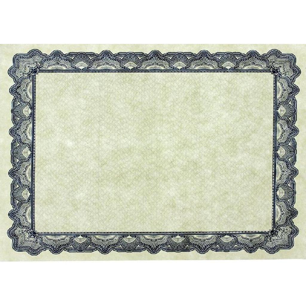 Certificate Paper Cream Color & Blue Border