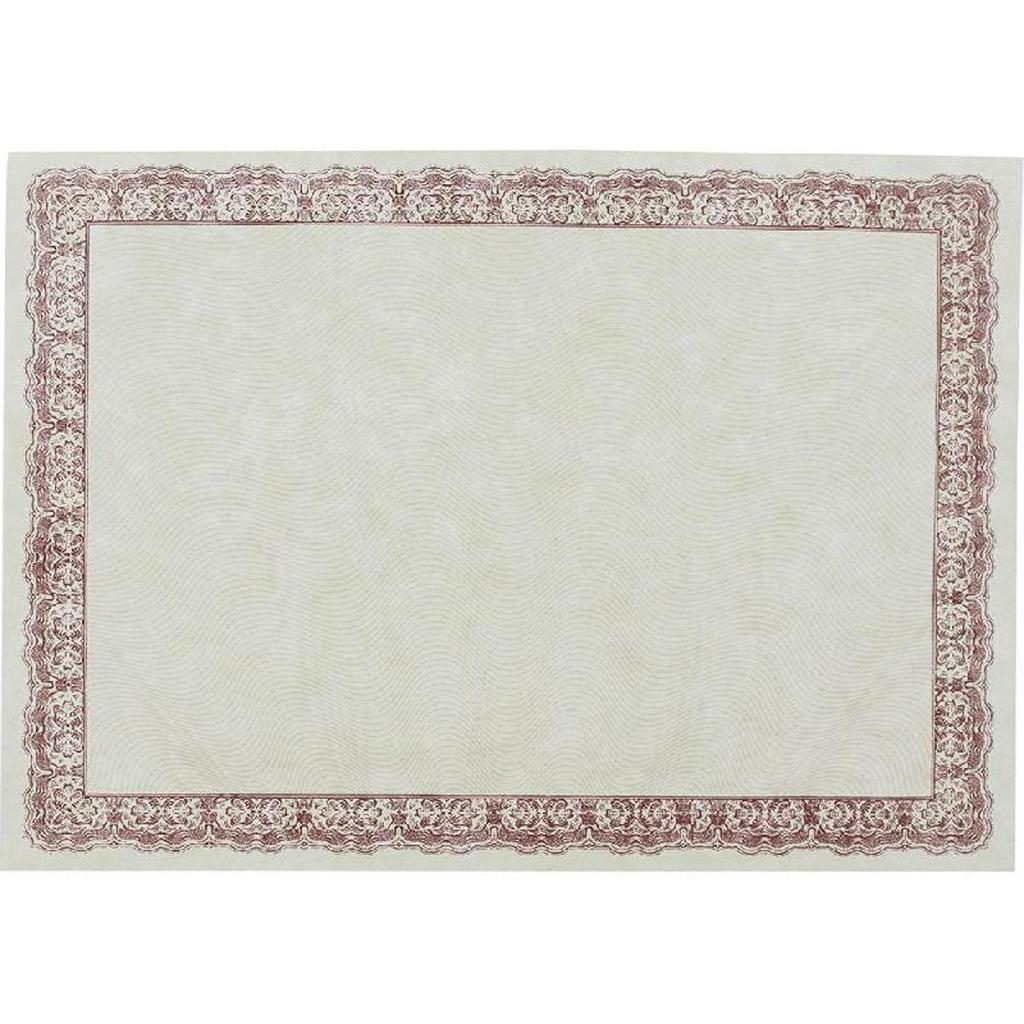 Certificate Paper Cream Color & Pink Border