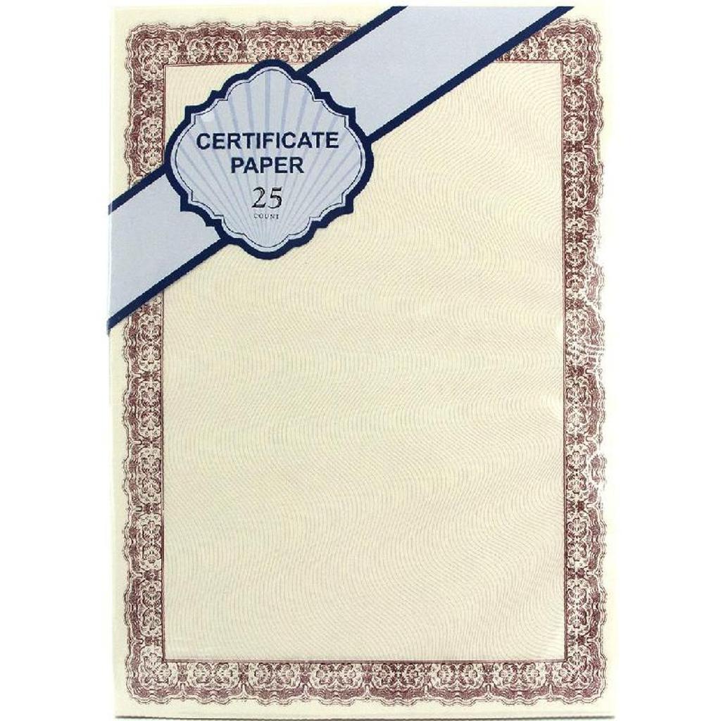 Certificate Paper Cream Color & Pink Border