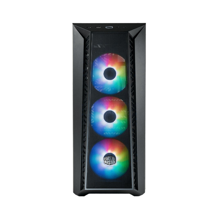 Cooler Master MasterBox 520 Mid Tower Mesh Steel ABS Plastic Tempered Glass Side Panel Case with 3 ARGB Fans - Black