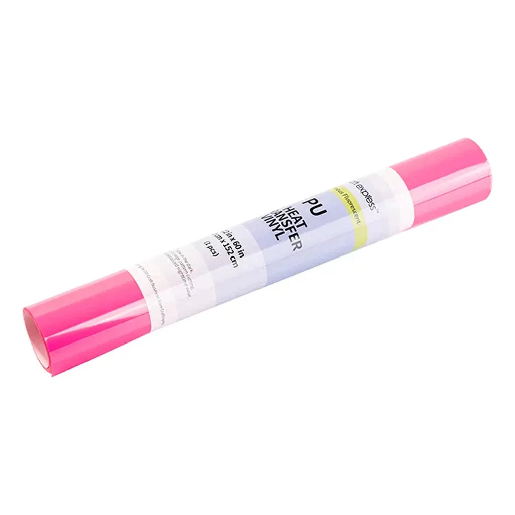 Craft Express Iron-On Heat Transfer Glossy Vinyl - 30.48 x 152.4cm / Fluorescent Pink