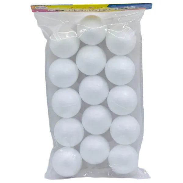 Craft Foam Balls for School Project, Weddings, Christmas, Home Decoration White - 15 Pack