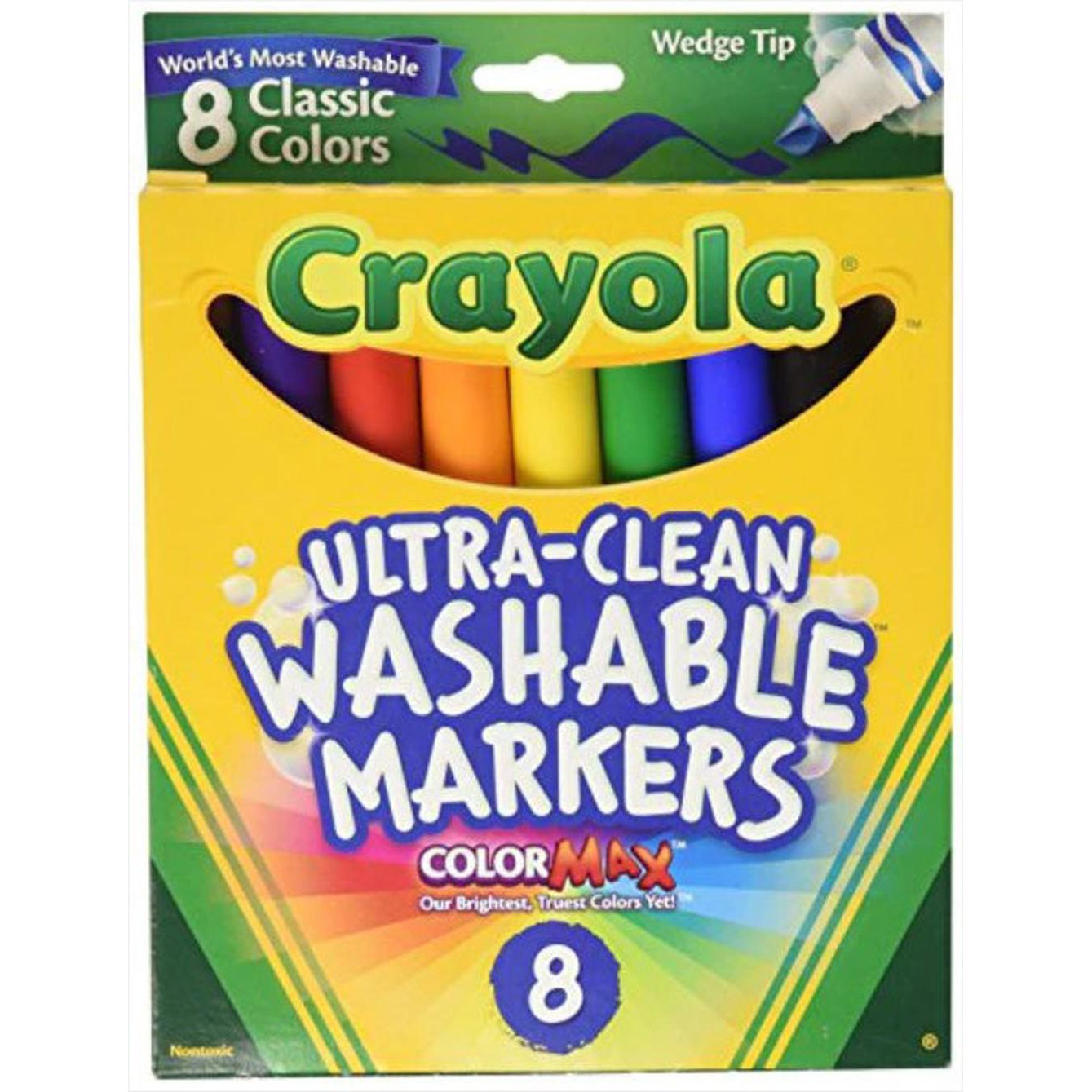 Crayola Ultra Clean Washable Markers 8 Colors Wedge Tip