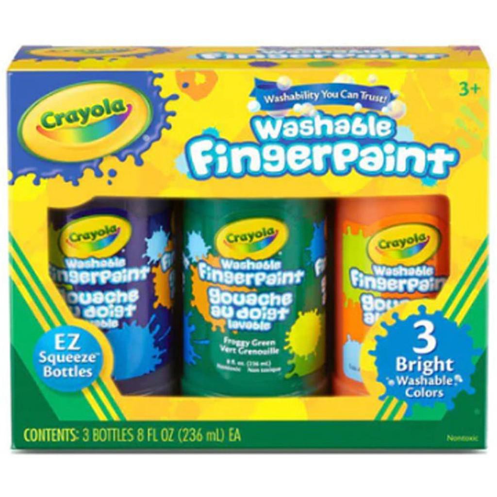 Crayola Washable Finger Paint 3 Bottles 8 Oz