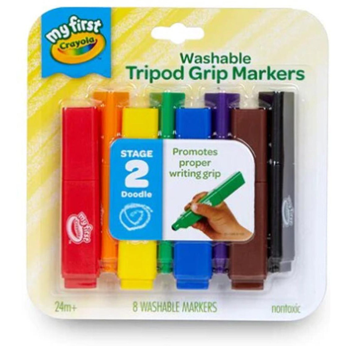 Crayola Washable Tripod Grip Markers 8 Colors