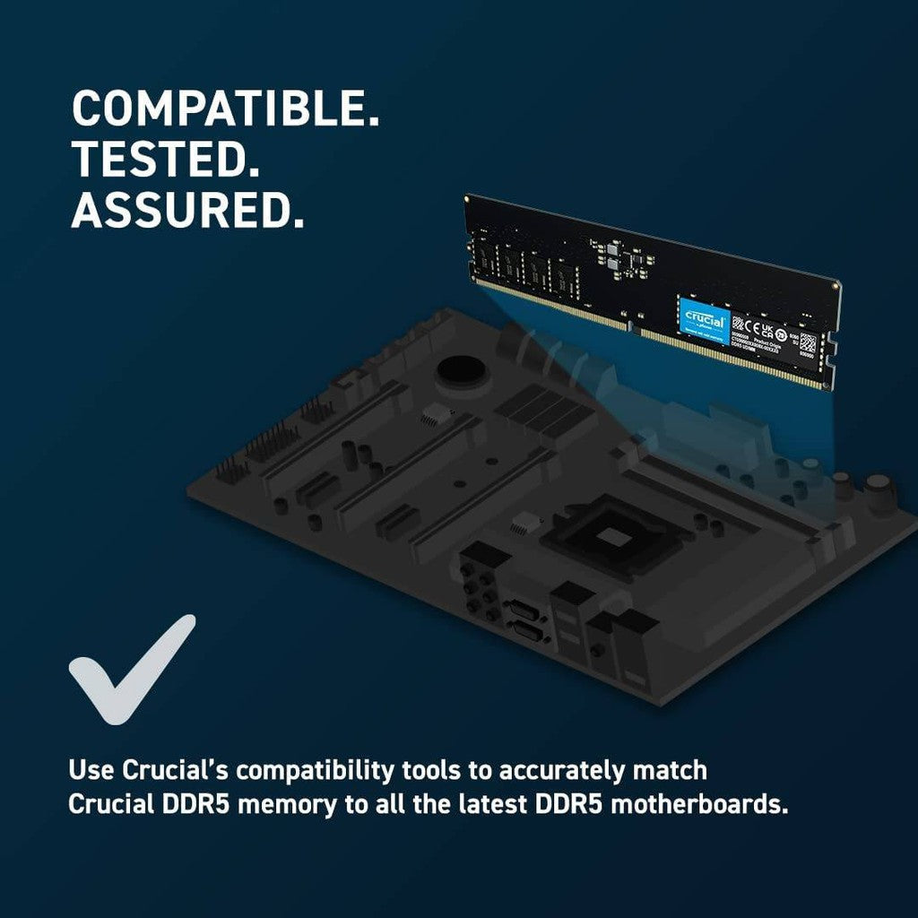 Crucial 16GB DDR5 4800 MT/s (PC5-38400) CL40 SR x8 Unbuffered DIMM