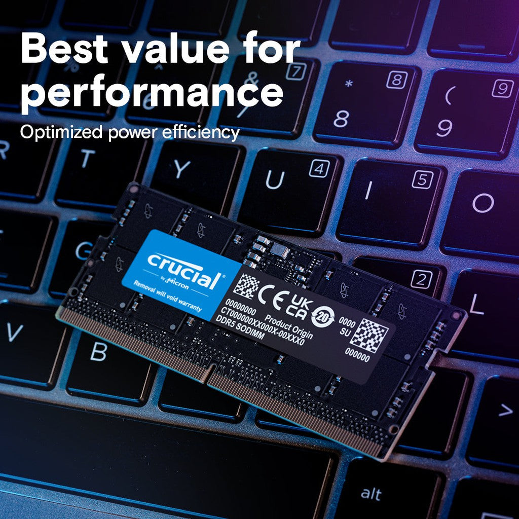 Crucial 16GB DDR5 5600MHZ SODIMM Memory Notebook - CT16G56C46S5