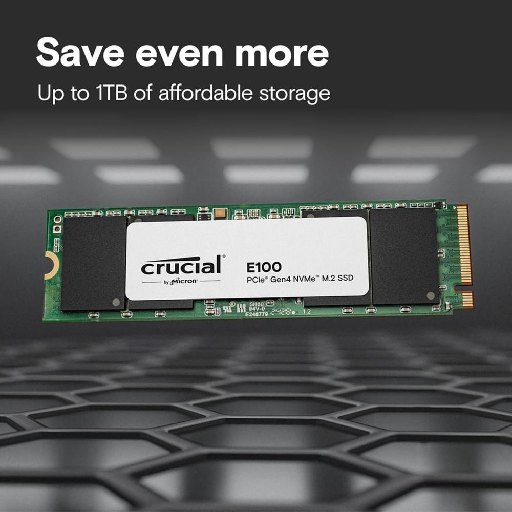 Crucial E100 2TB M.2 NVMe SSD PCIe 4.0 Gen4, 5000MB/s