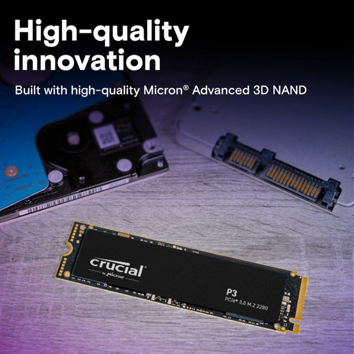 Crucial P3 4TB PCIe 3.0 NVME M.2 SSD Upto 3500MB/s - Without Heatsink