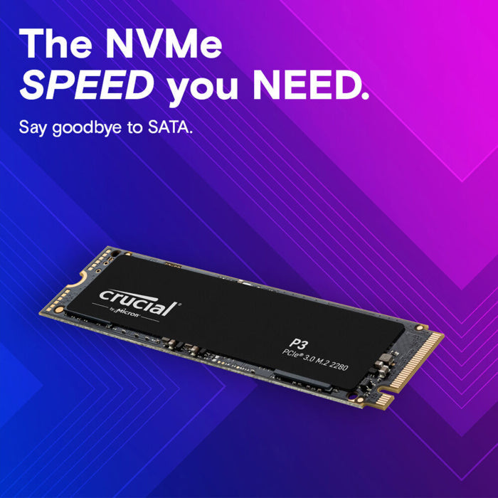 Crucial P3 4TB PCIe 3.0 NVME M.2 SSD Upto 3500MB/s - Without Heatsink