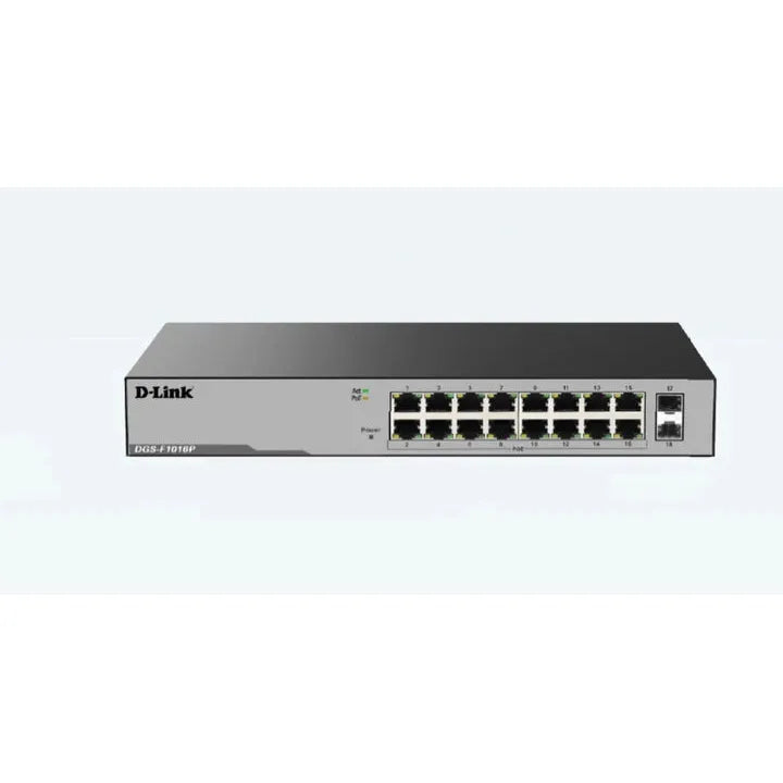 D-Link 16-Port Gigabit Unmanaged POE Switch - DGS-F1016P