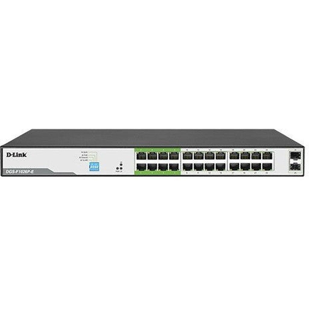 D-Link 250M 24-Port 1000Mbps Poe Switch With 2 Sfp Ports (Dgs-F1026P-E)