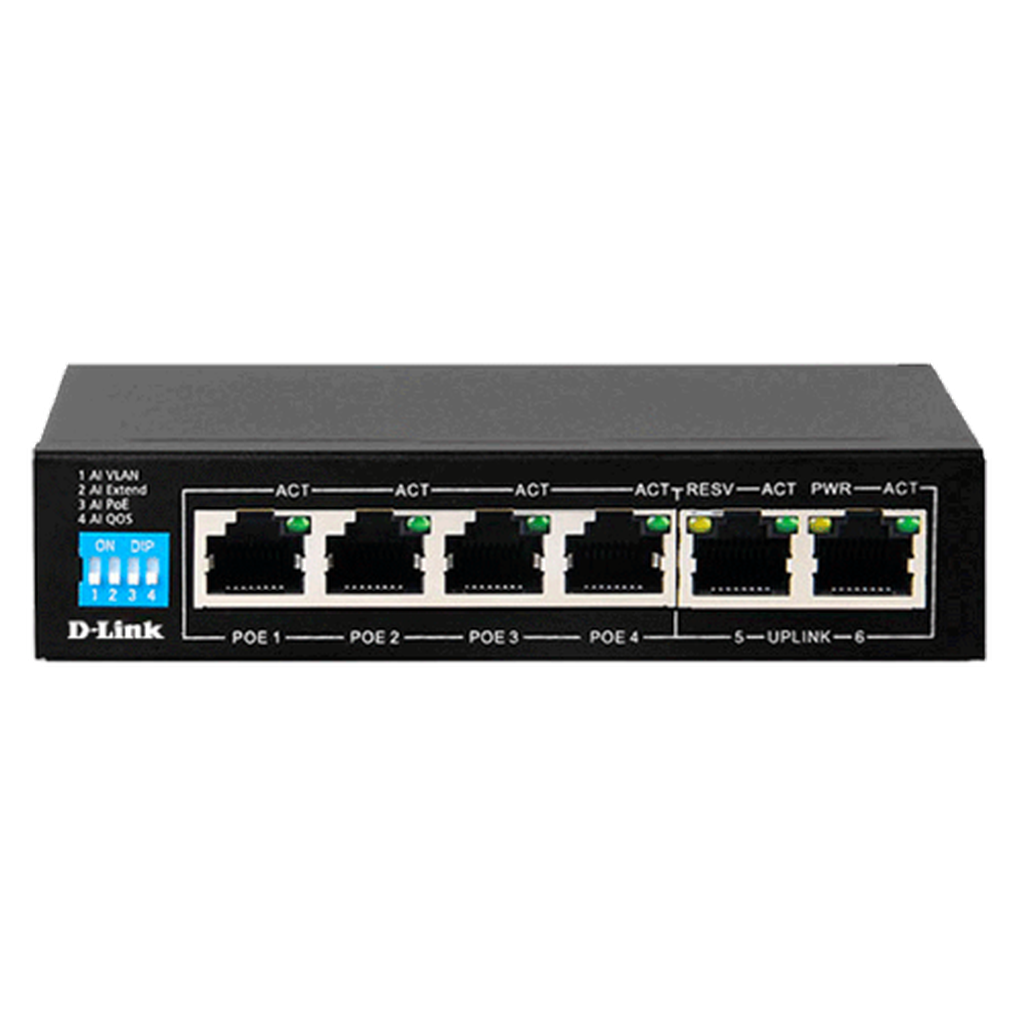 D-Link Poe Switch 6 Port 10/100 Unmanaged Des-F1006P