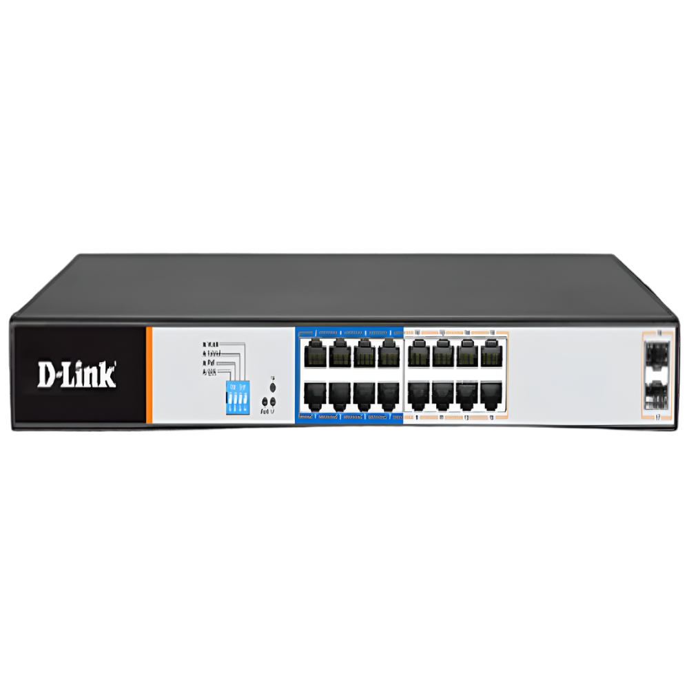 Dlink 16 Port Layer 2 Gigabit Managed Long Range Poe+ Surveillance Switch (Dgs-F1210-18Ps-E)