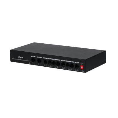 Dahua 10-Port Fast Ethernet Switch with 8-Port PoE - Black