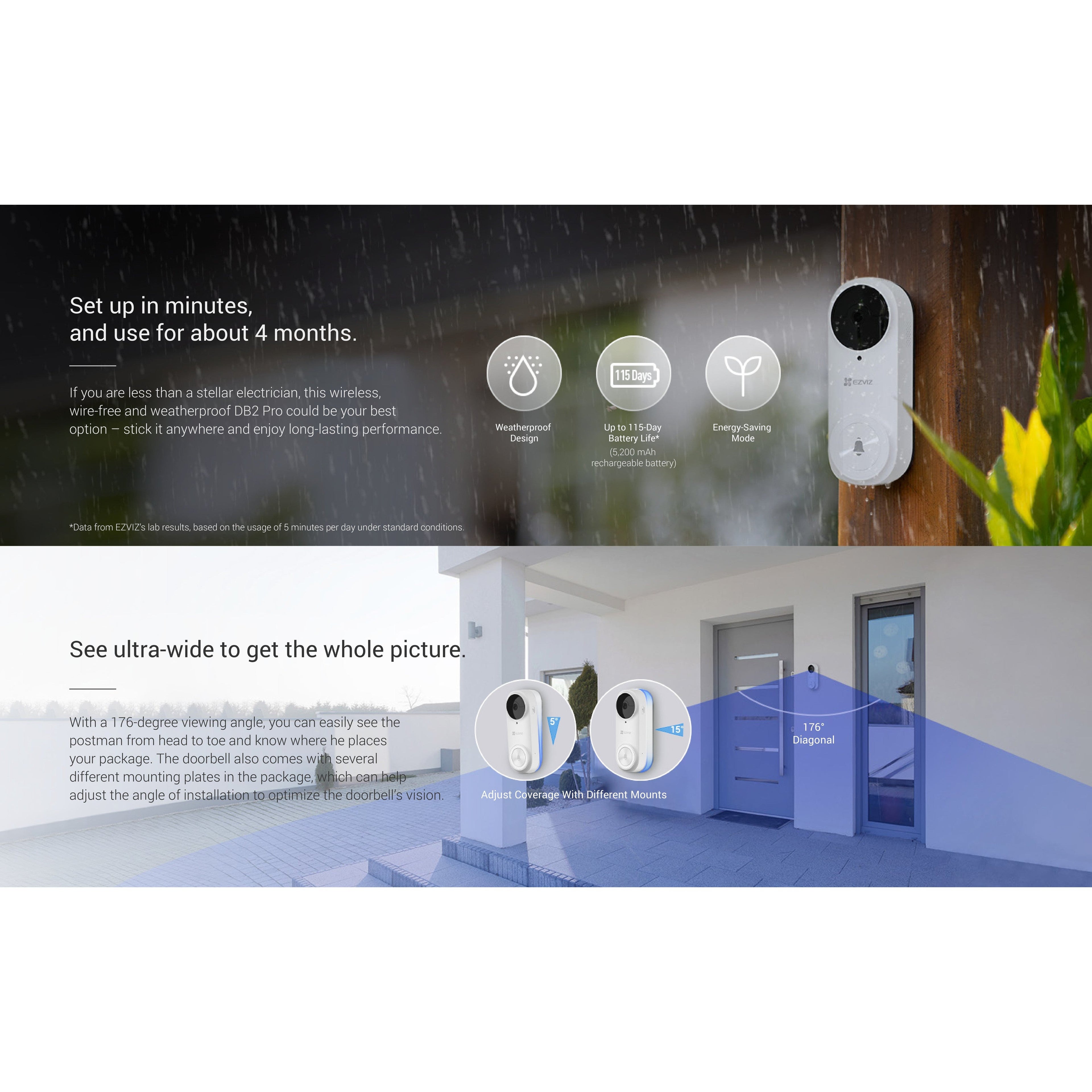 Ezviz DB2 Pro Wifi Doorbell With Chime