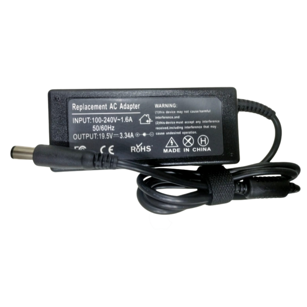 Dell Laptop Charger with Power Cable – 65W 19.5V-3.34A (7.4×5.0mm)