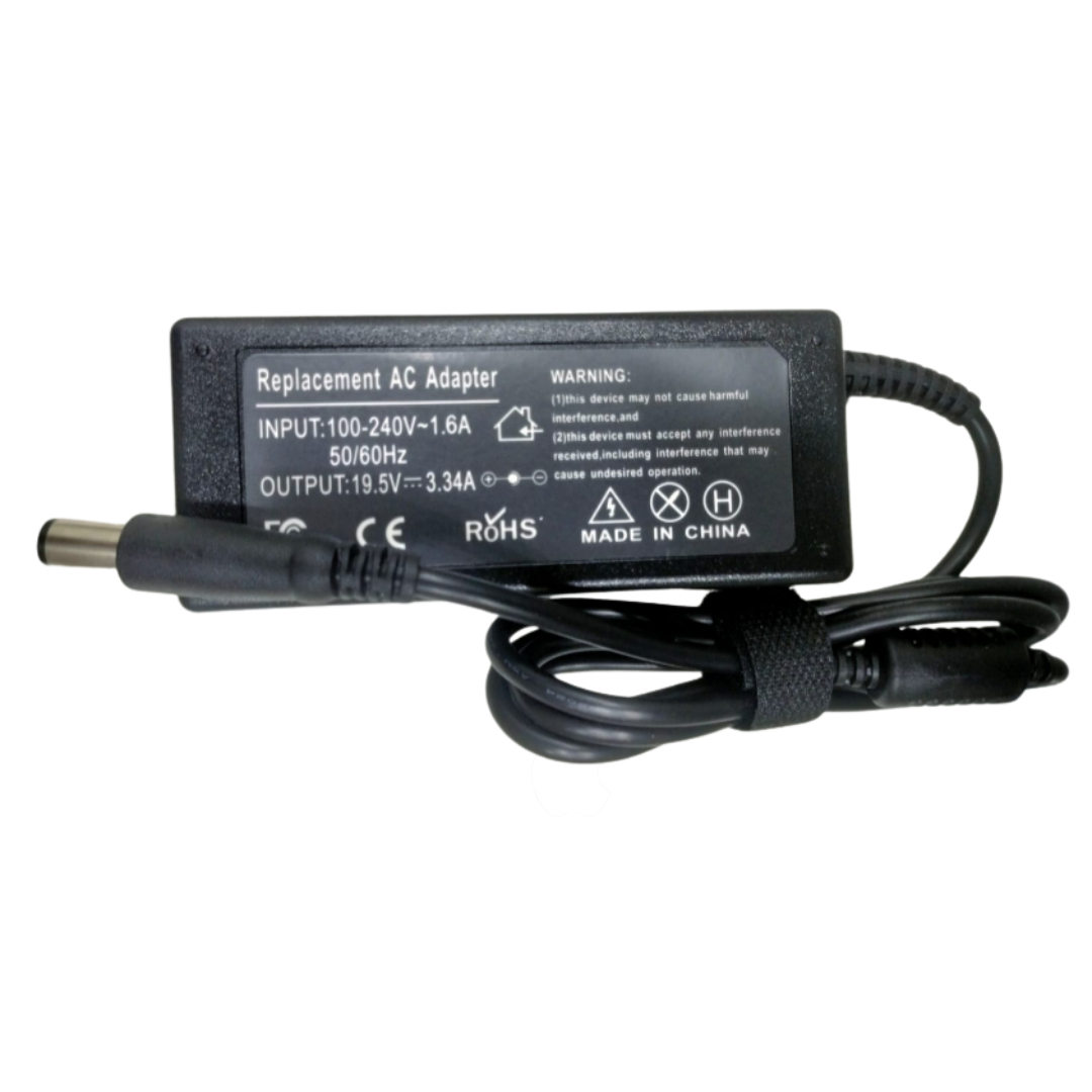 Dell Laptop Charger with Power Cable – 65W 19.5V-3.34A (7.4×5.0mm)