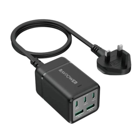 Ravpower Rp-Pc1045  75W Power Strip 5-Port Without Ac Outletsc Offline Black