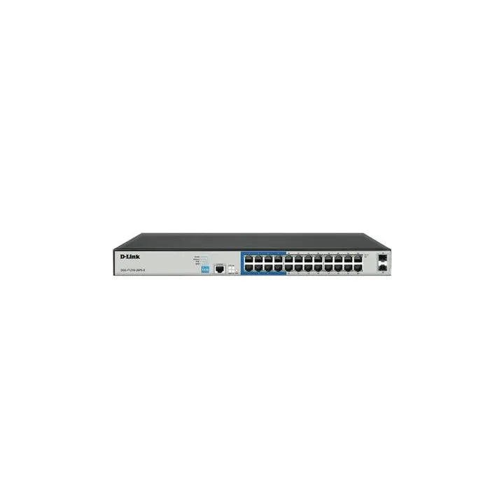 Dlink Dgs-F1210-26Ps-E 26-Port 10/100/1000Base-T Long Range 250M Poe+ Smart Switch With 24 Poe Ports, 2 Sfp Ports, 250W Poe Power