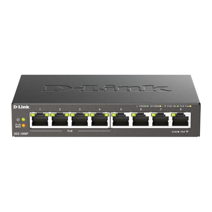 D-Link 8-Port Gigabit 4 Poe Unmanaged Desktop Switch Dgs-1008P