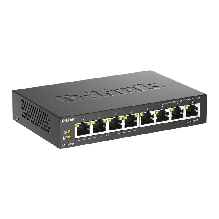 D-Link 8-Port Gigabit 4 Poe Unmanaged Desktop Switch Dgs-1008P