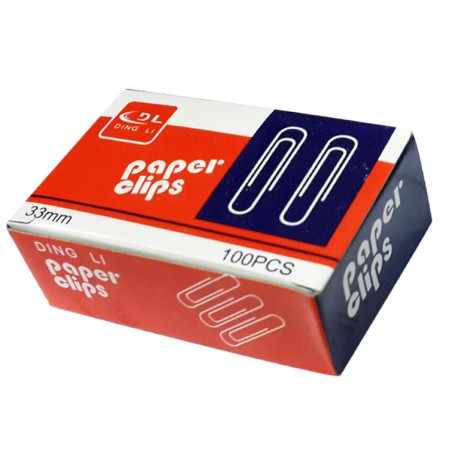 DINGLI PAPER CLIPS 33 MM PKT/100