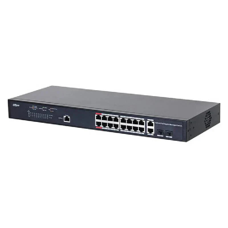 Dahua 18-Port Managed Gigabit Switch with 16-Port PoE - 18 Ports / Managed - Switch