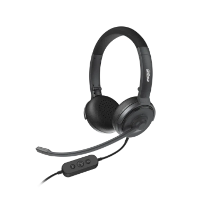 Dahua VCS-ER200 Wired Headset, Dual microphone, AI Noise Reduction, 20Hz~20kHz Frequency Rate - Black