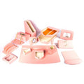 Deluxe Leather Desk Set 15 Pieces Light Pink Color