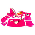Deluxe Leather Desk Set 15 Pieces Pink Color