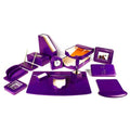 Deluxe Leather Desk Set 15 Pieces Purple Color