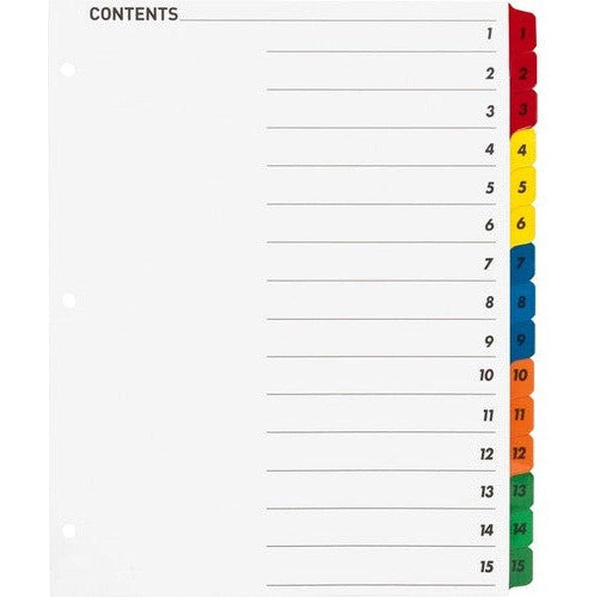 Divider 1To15 Color With Number