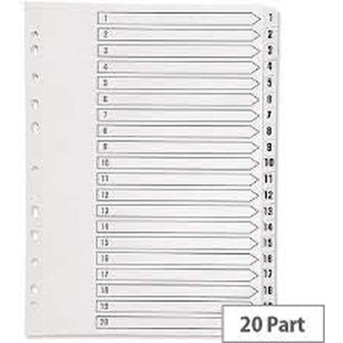 Divider 1To20 Grey Numeric