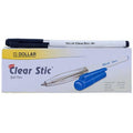 Dollar Clear Stick Ball Pen 10 Pcs