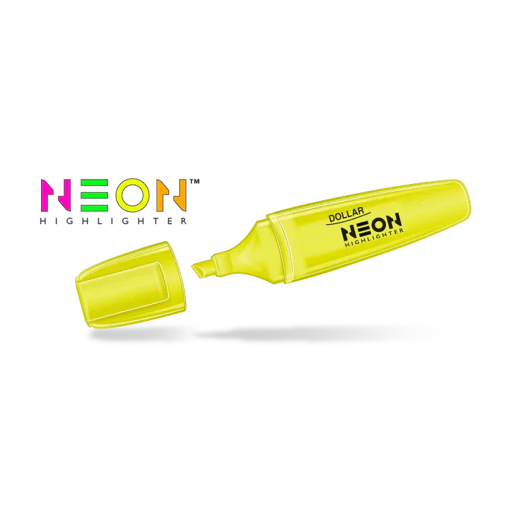 Dollar Neon Highlighter HL-625 Pack of 10's Single Color