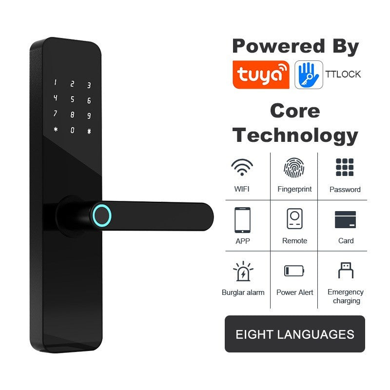 Door Lock Wooden-pvc Door TTLock-black - S07