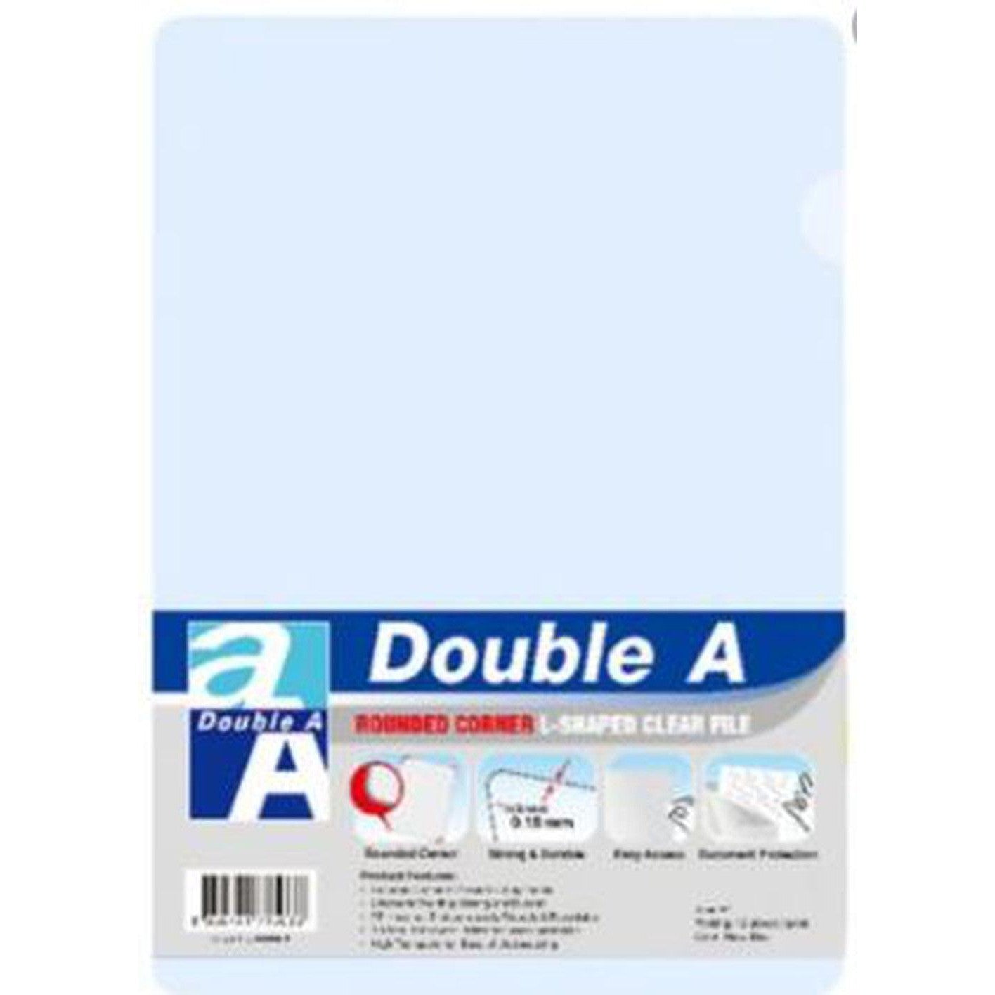 Double A L Shape Clear Folder A4