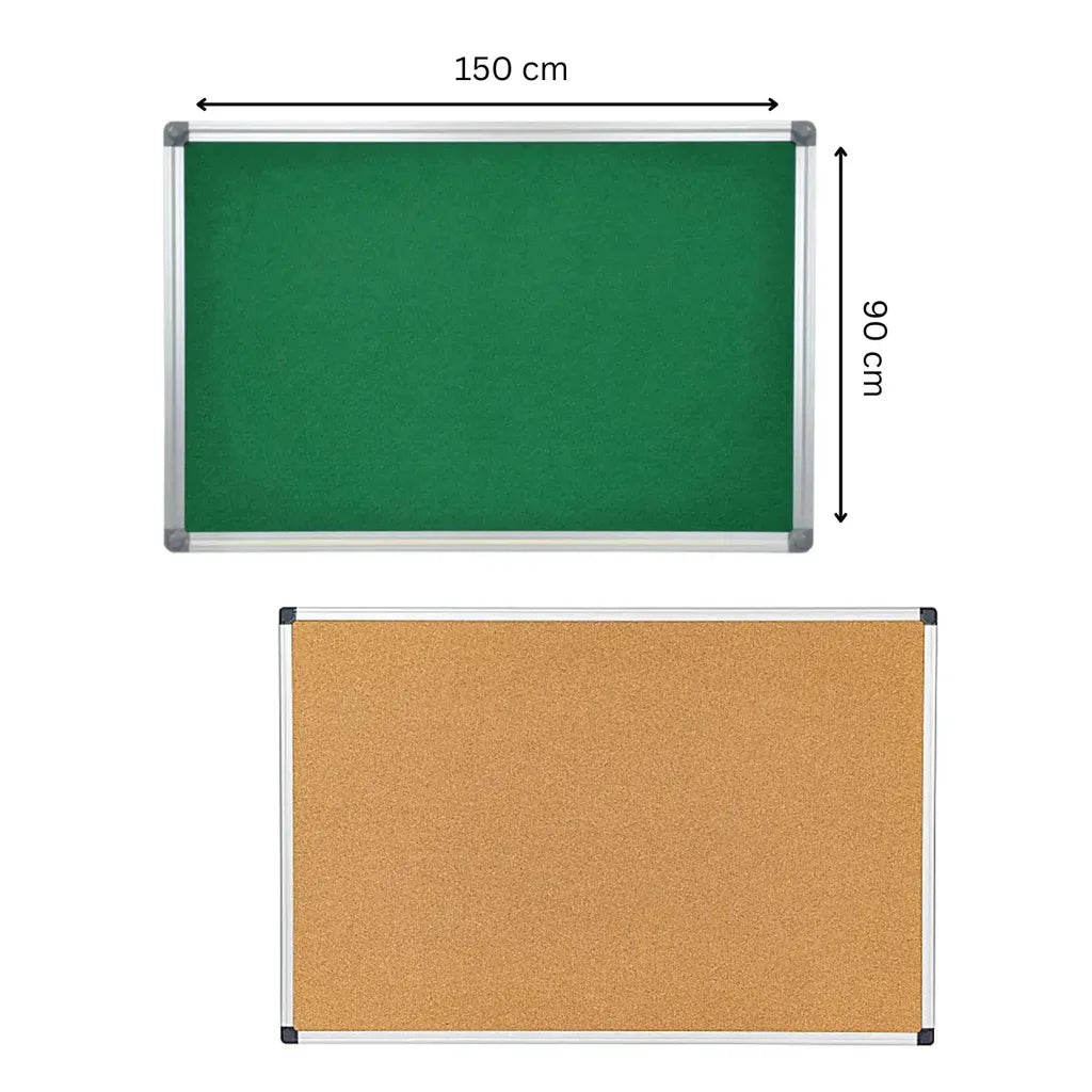 Double Sided Bulletin Cork Boards 90 X 150 Cm