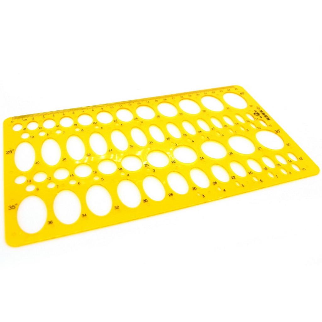 Drawing Template Measuring Ruler Oval Shape Yellow