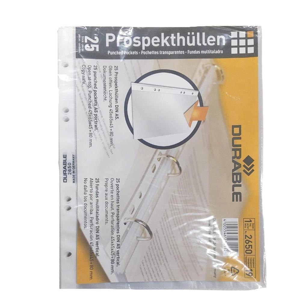 Durable A5 Sheet Protector 80mm 25 Sheet - 2650