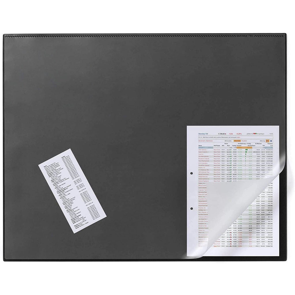 Durable Desk Mat With Transparent Overlay W650Xd520Mm Black Ref 7203 01