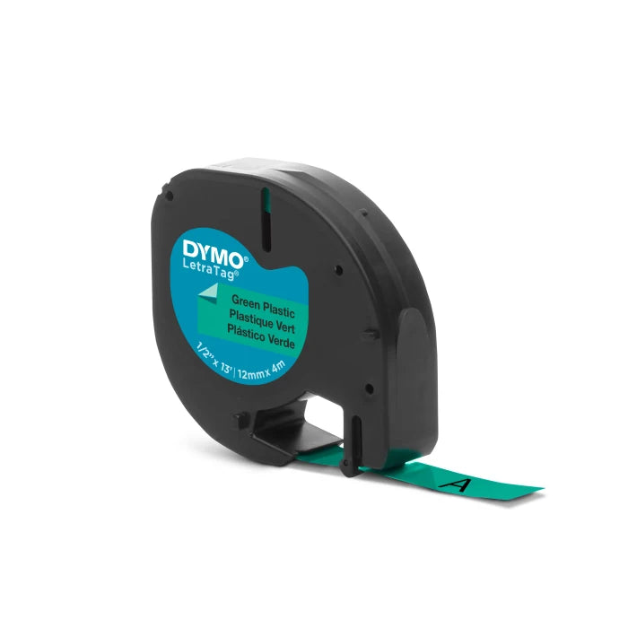 Dymo Black on Green Label Printer Tape 4 m Length 12 mm Width