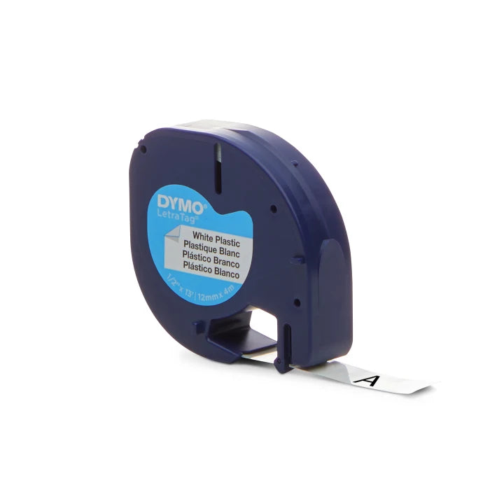 Dymo Black on White Label Printer Plastic Tape 4 m Length 12 mm Width