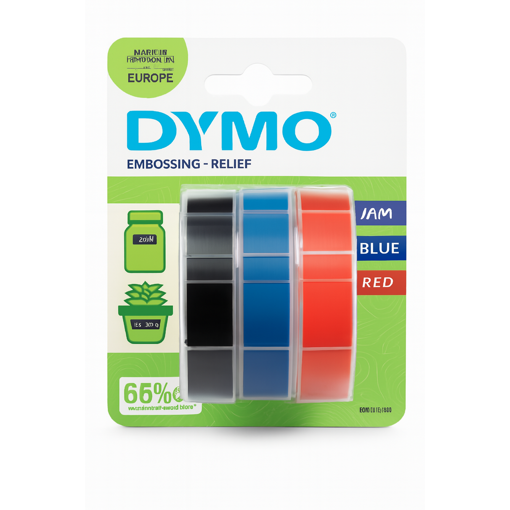 Dymo Self Adhesive Roll S0847750  Black, Blue, Red