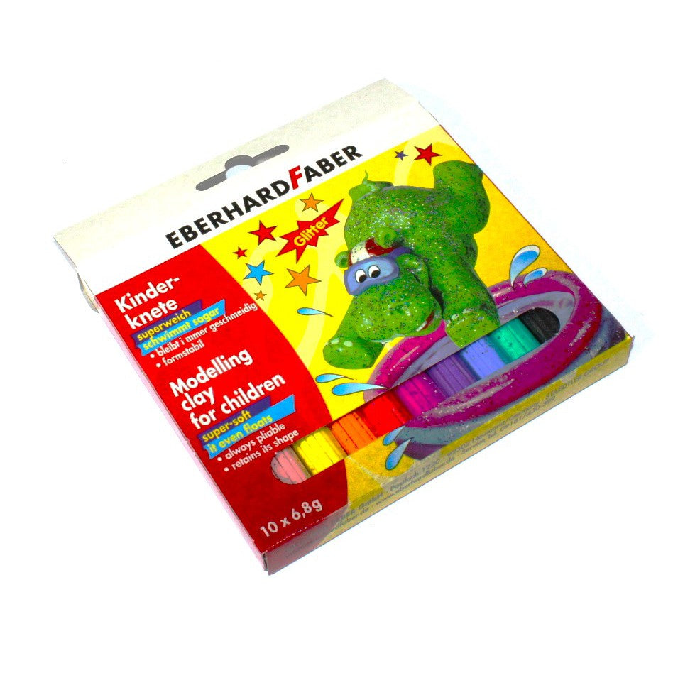 EBERHARD FABER Kinder Knete Modelling Clay Aquasoft Glitter - 10x6