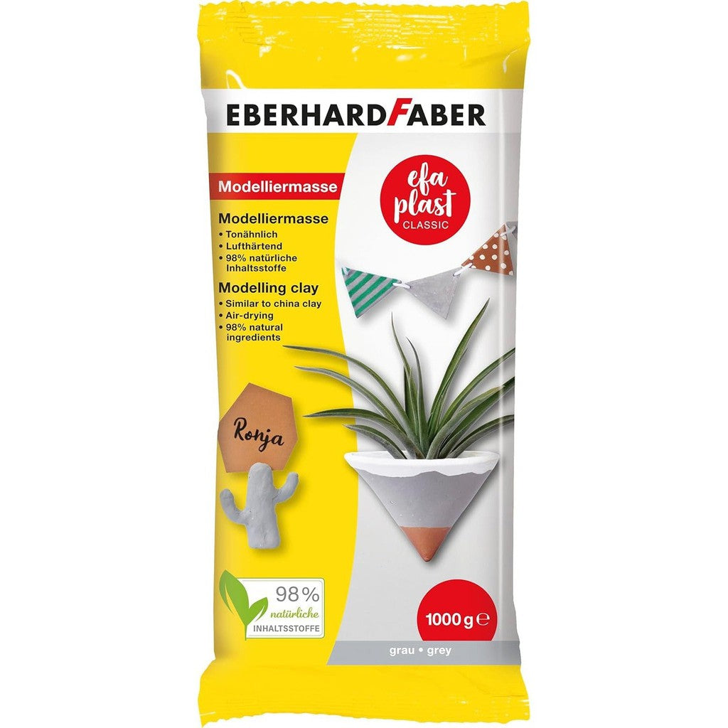 EBERHARD FABER Modelling Pulp Air-Drying Grey, 1 kg EFA Plastic Classic Tone Based