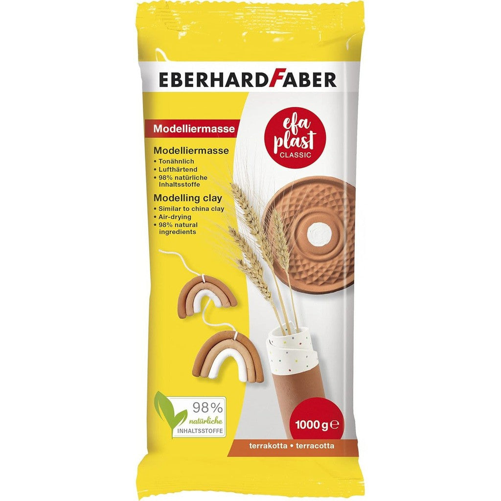 EBERHARD FABER Modelling Pulp Air-Drying Terracotta, 1 kg EFA Plastic Classic Tone Based